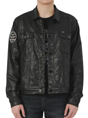 เสื้อแจ็คเก็ตผู้ชาย คอลเลคชั่น BIKER ทรงตรง สีดำ