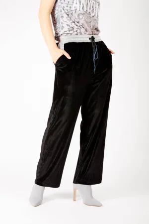 Adrian Schachter Black Velvet Tracksuit Trousers