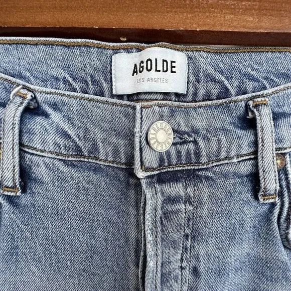 AGOLDE Nico High Rise Slim Jeans Headlines Women's Size 28 Button Fly