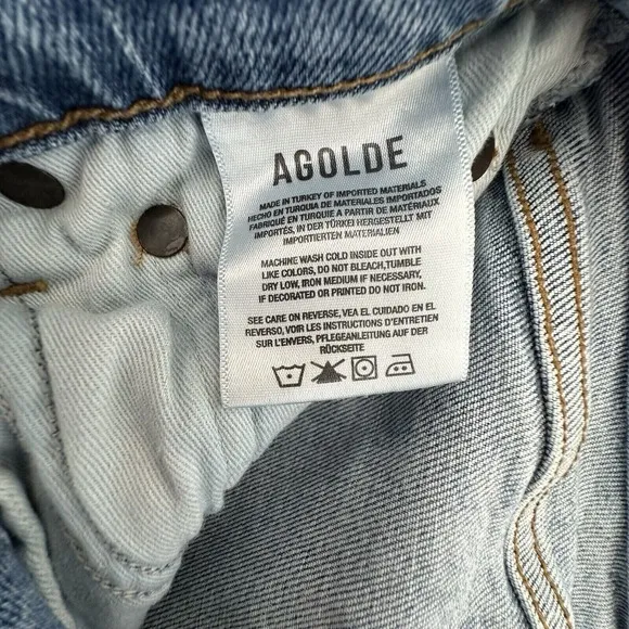 AGOLDE Nico High Rise Slim Jeans Headlines Women's Size 28 Button Fly
