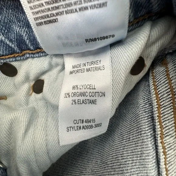 AGOLDE Nico High Rise Slim Jeans Headlines Women's Size 28 Button Fly