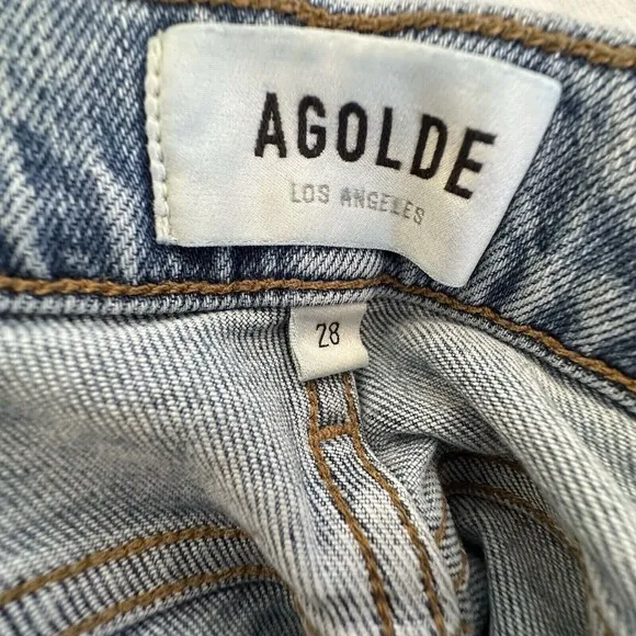 AGOLDE Nico High Rise Slim Jeans Headlines Women's Size 28 Button Fly