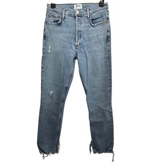 AGOLDE Nico High Rise Slim Jeans Headlines Women's Size 28 Button Fly
