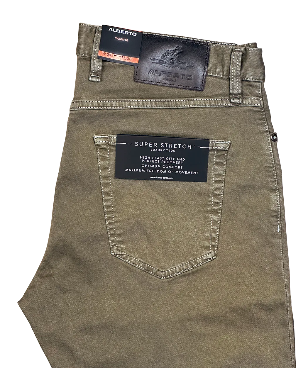 Alberto Stoffhose Pipe, regular slim fit, Olive