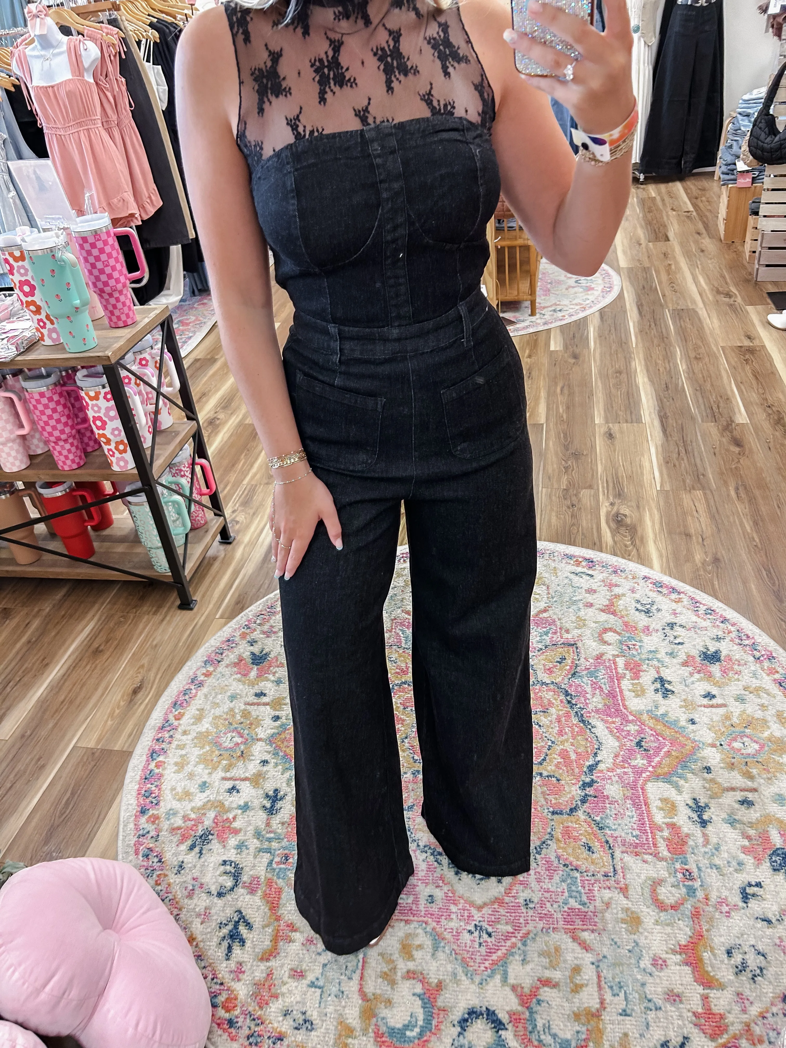 All Night Revival Denim Jumpsuit