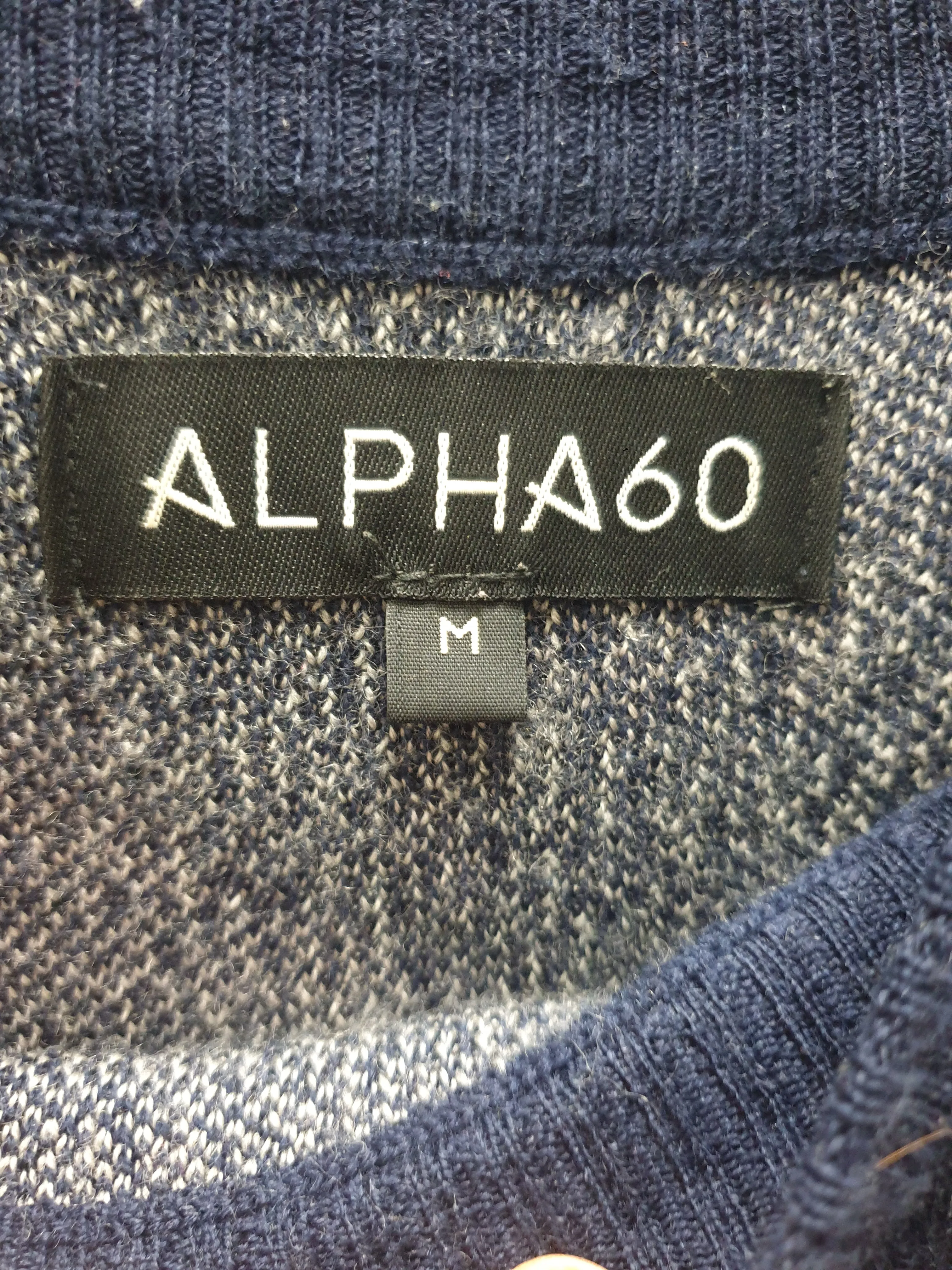 Alpha 60 navy and white 100% wool knit maxi dress size M