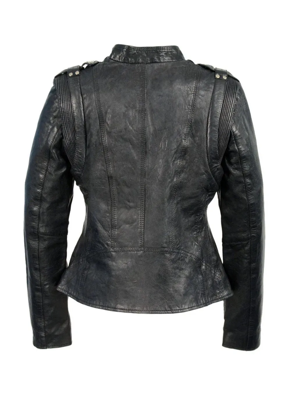 Always Somewhere Black Leather Motorcycle Jacket