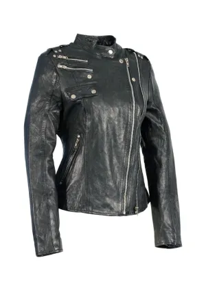 Always Somewhere Black Leather Motorcycle Jacket
