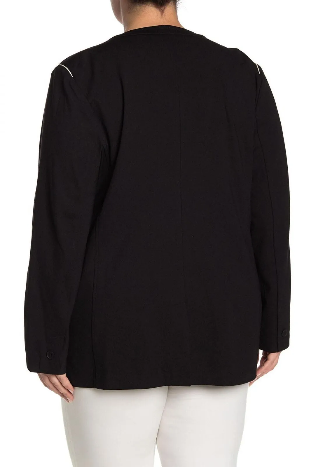 Amanda & Chelsea Plus Size One Button Ponte Knit Blazer Topper Jacket