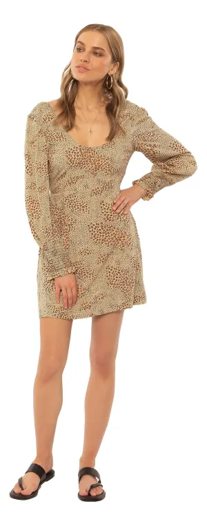 Amuse Society Windswept L/S woven mini dressn