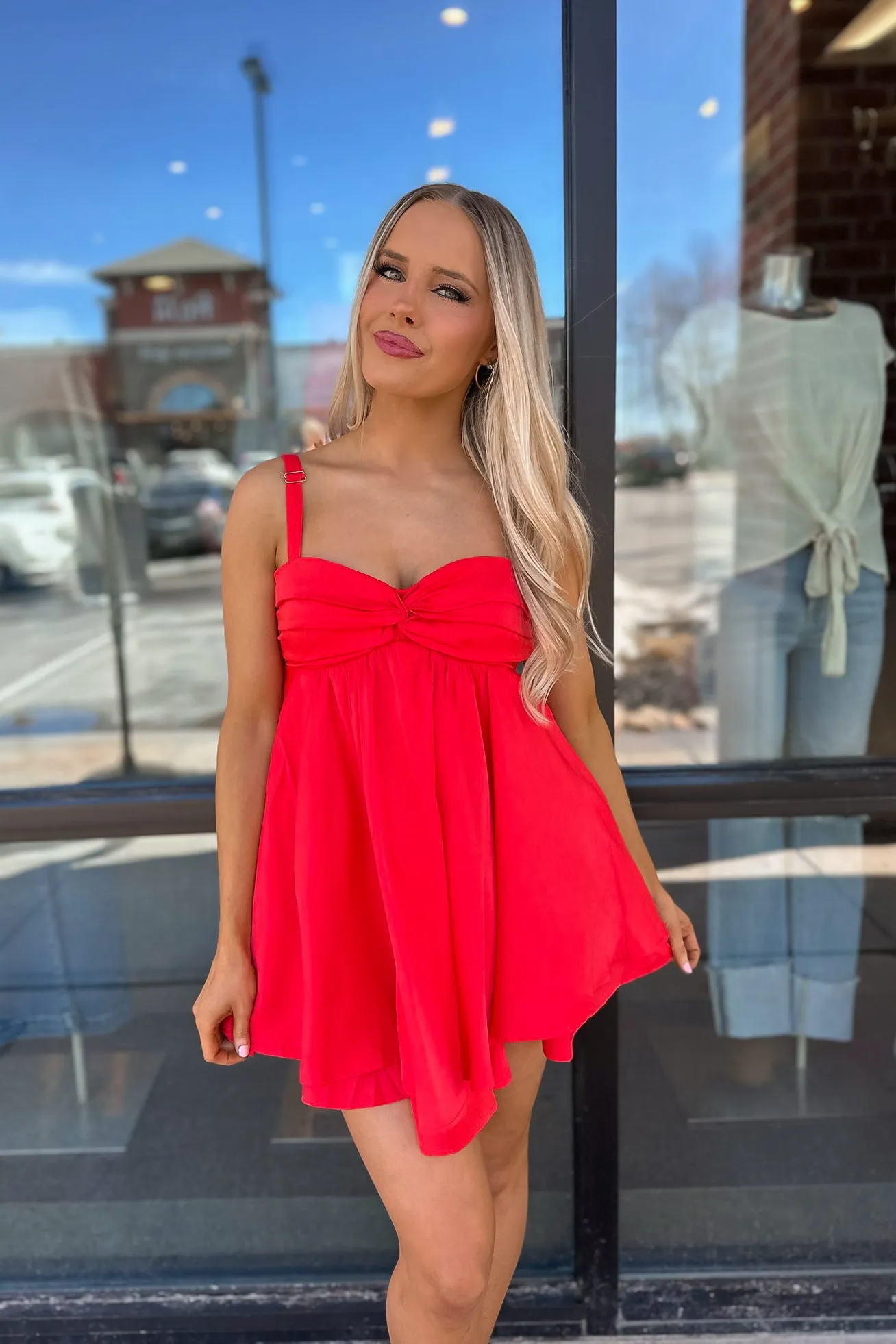 April Mini Dress Red