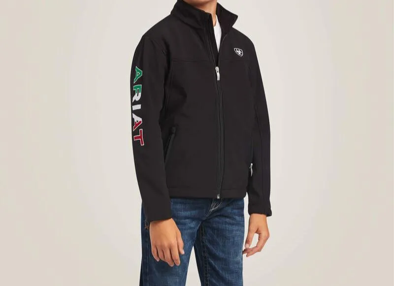 Ariat Children's New Team Softshell Jacket with Mexican Flag on the Back