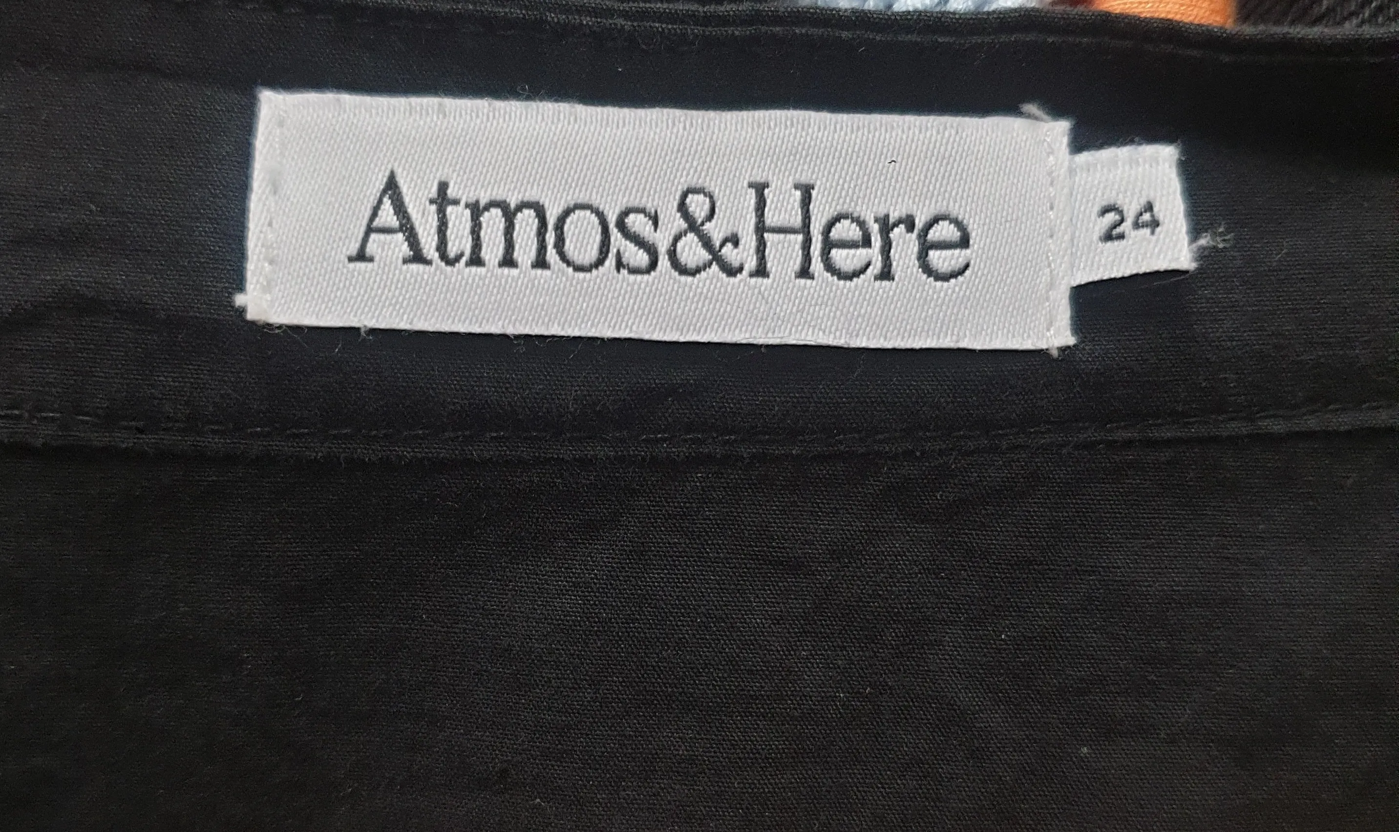 Atmos & Here black cotton long sleeve tiered dress size 24 (note: mark)