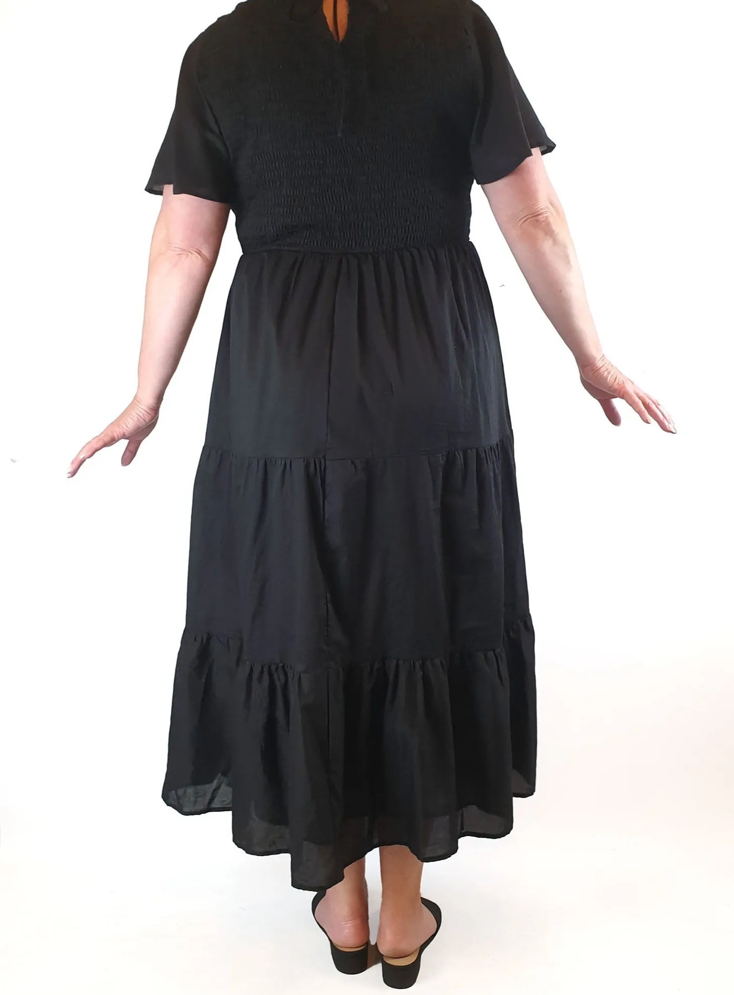 Atmos & Here black cotton maxi dress size 20