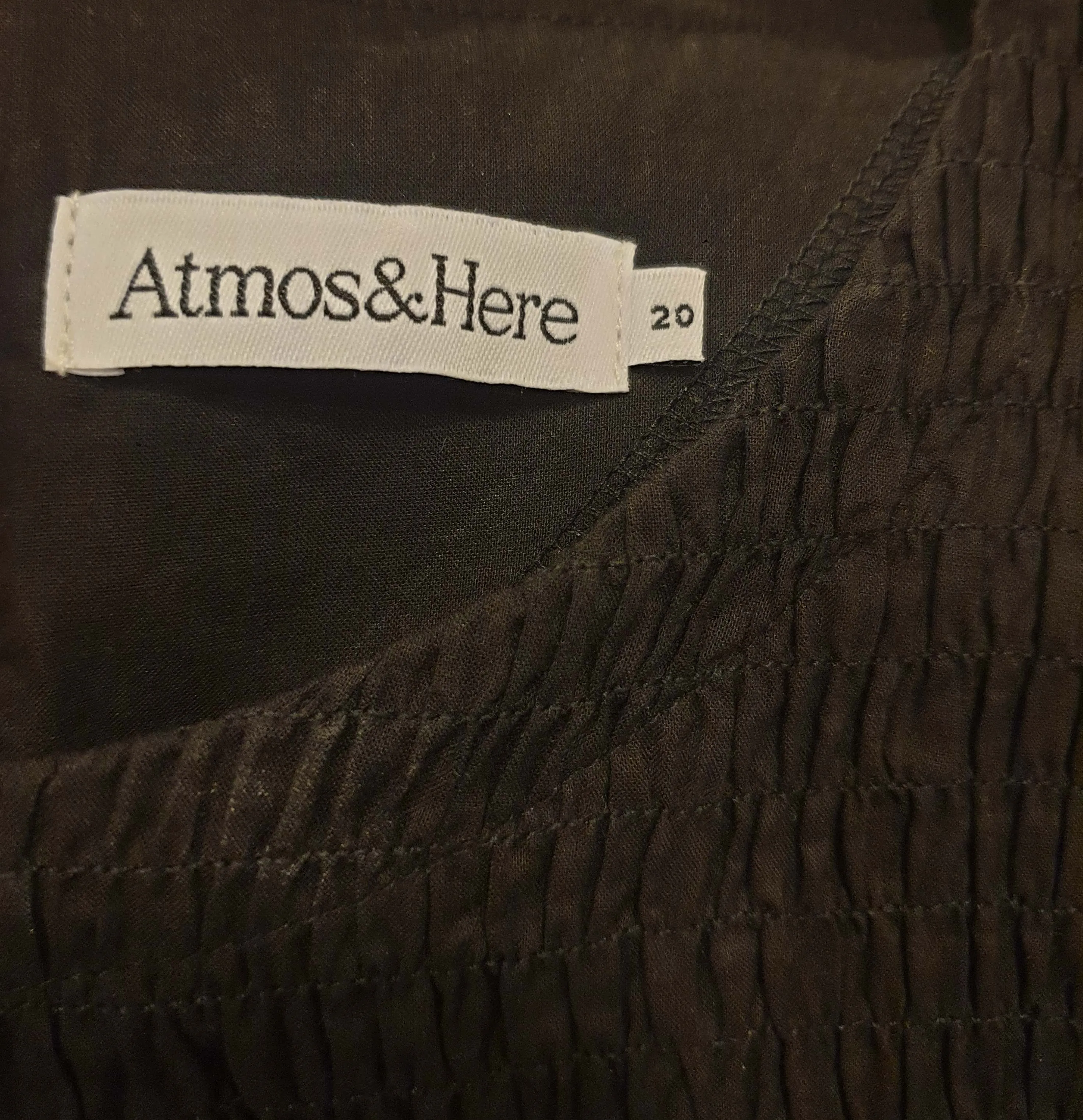 Atmos & Here black cotton maxi dress size 20
