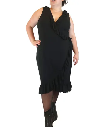 Atmos & Here black knit wrap style dress size 20