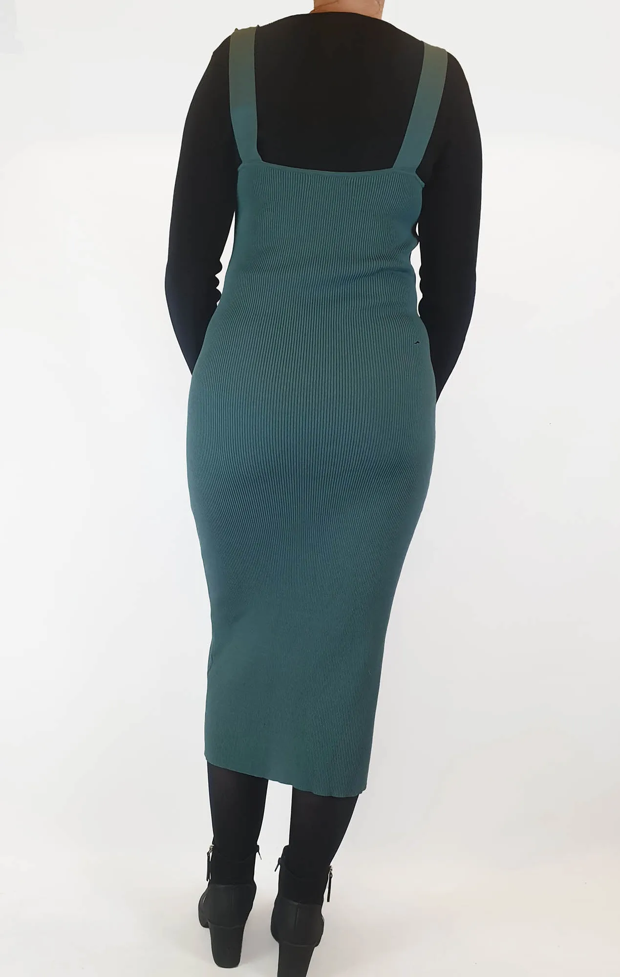 Atmos & Here dark green knit sleeveless dress size 14