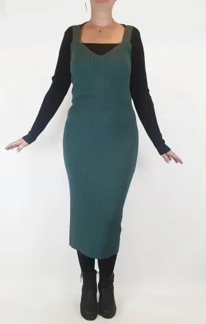 Atmos & Here dark green knit sleeveless dress size 14