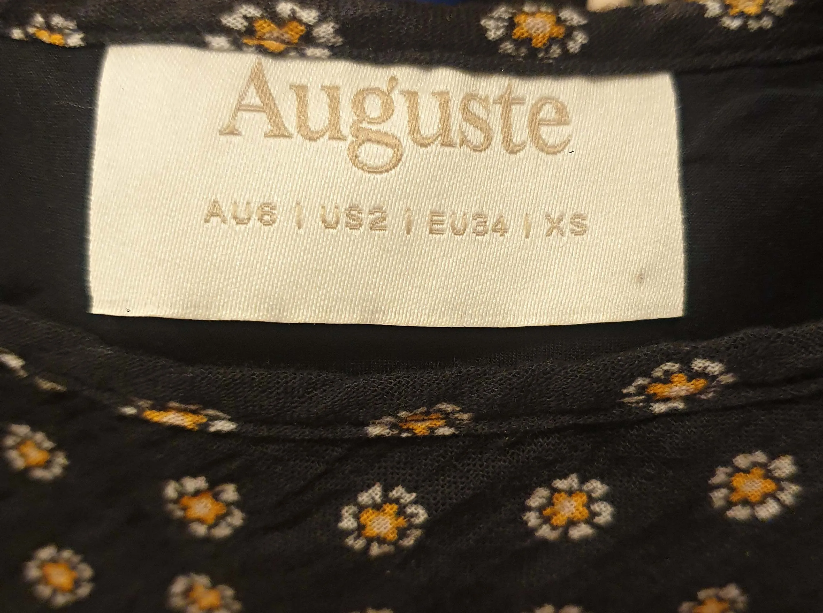 Auguste navy maxi dress with daisy print size 8