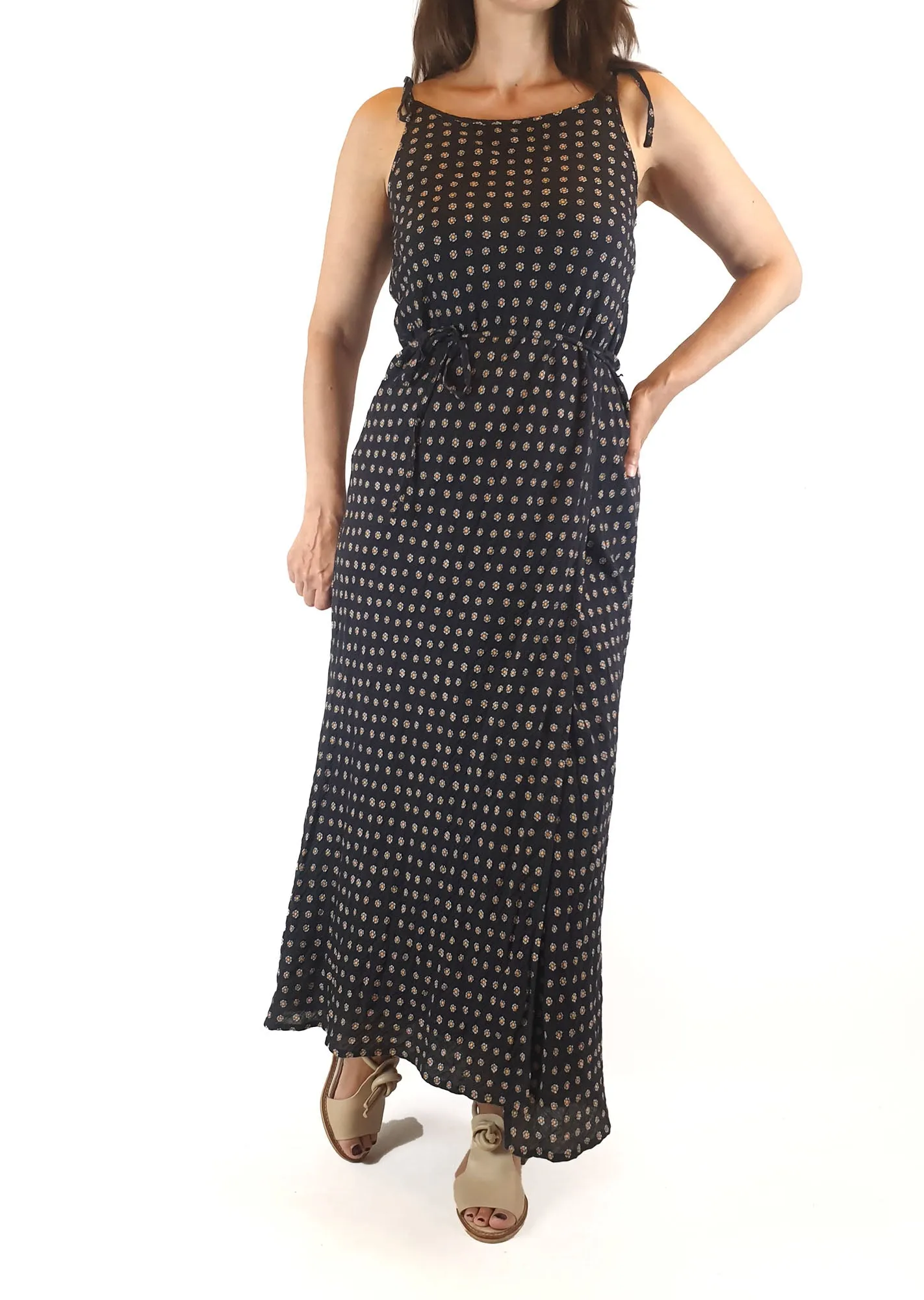 Auguste navy maxi dress with daisy print size 8