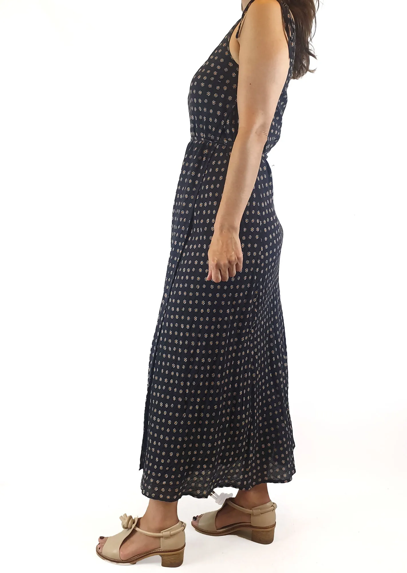 Auguste navy maxi dress with daisy print size 8