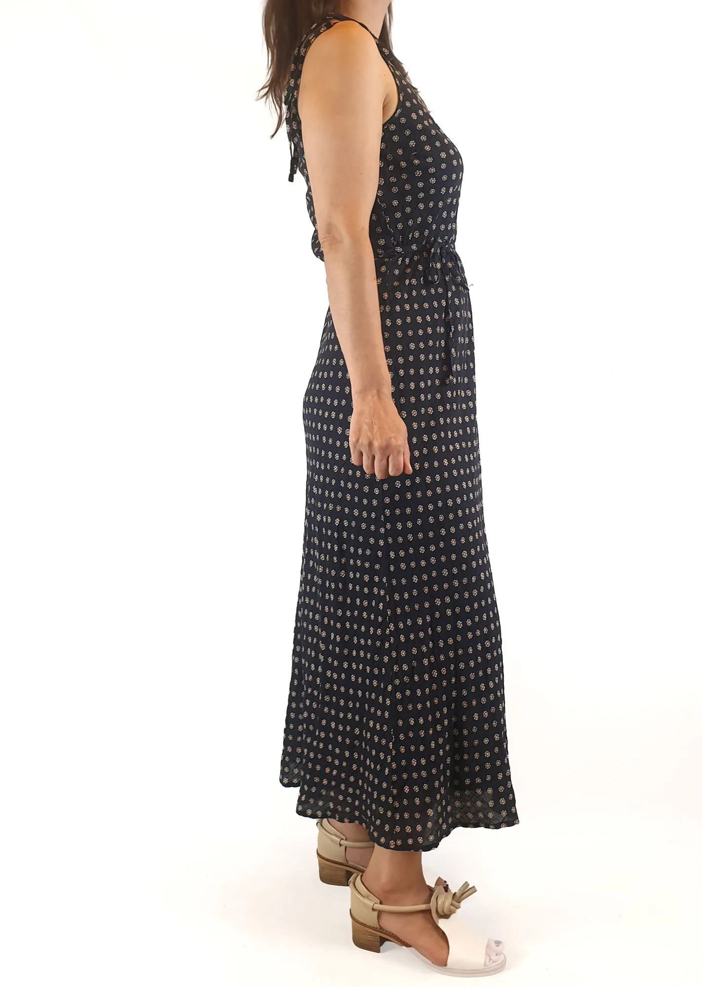 Auguste navy maxi dress with daisy print size 8