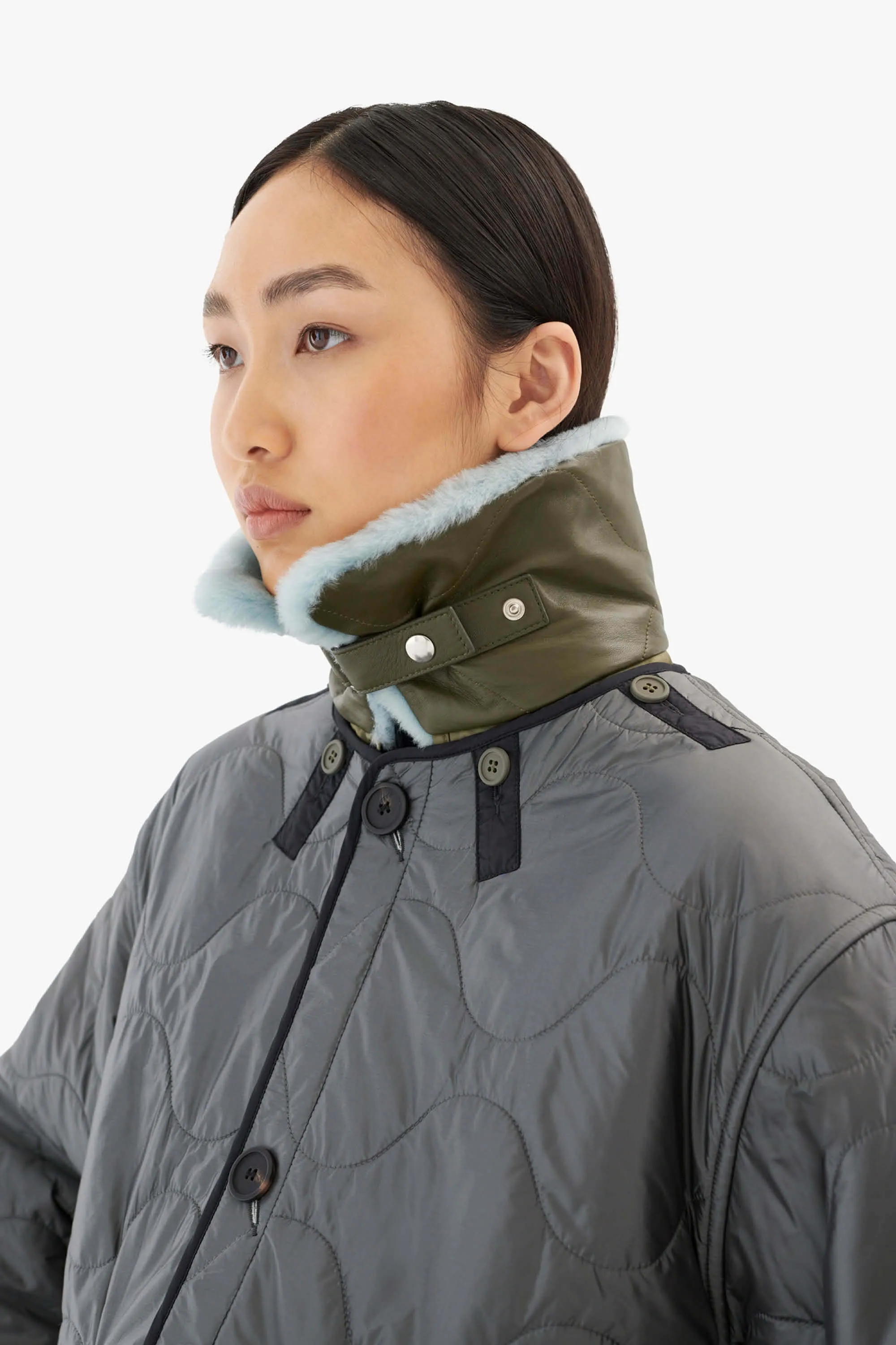 Aviator Collar - Sky Blue / Dark Olive