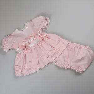 Baby Girl Pink Summer Dress with Gingham Bows