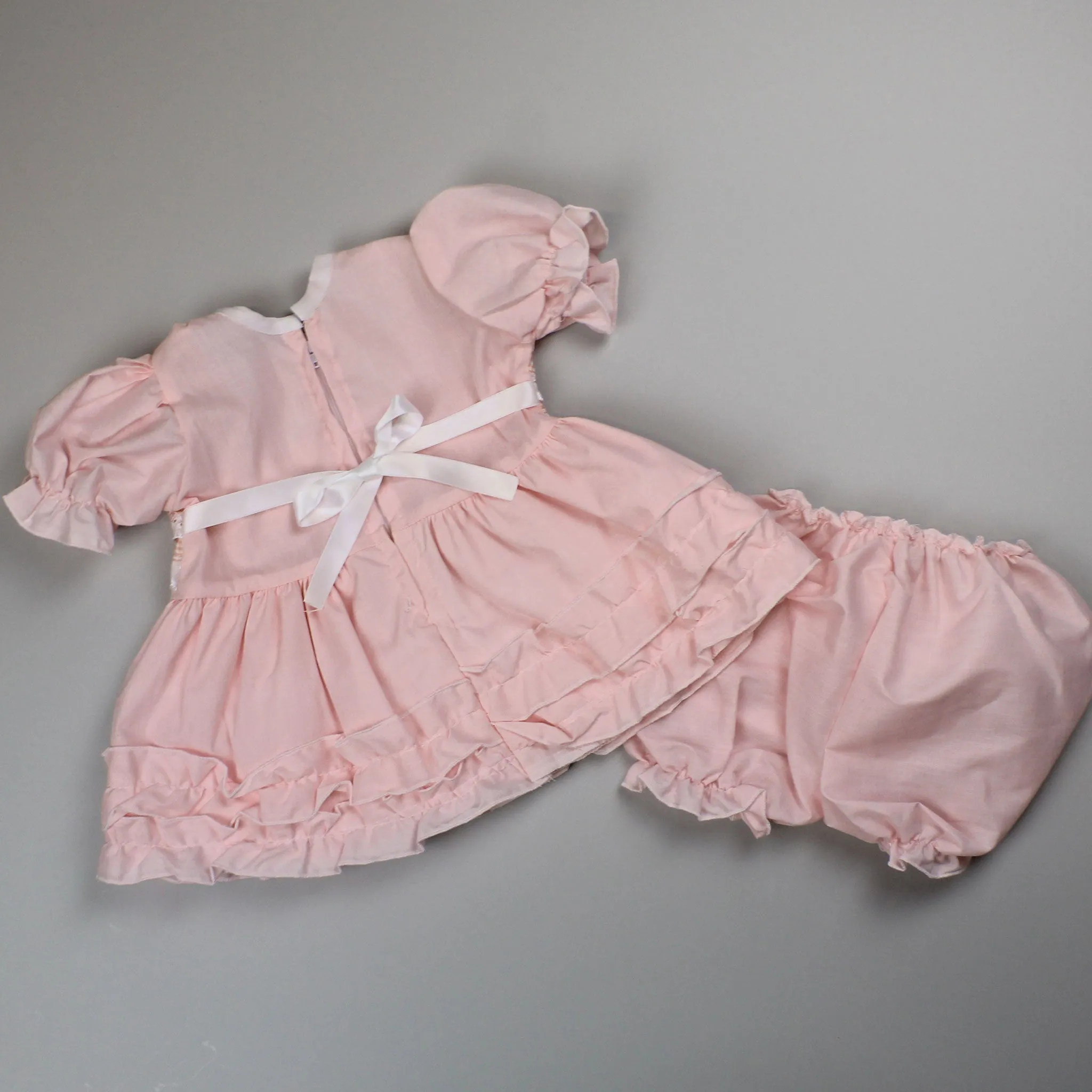 Baby Girl Pink Summer Dress with Gingham Bows