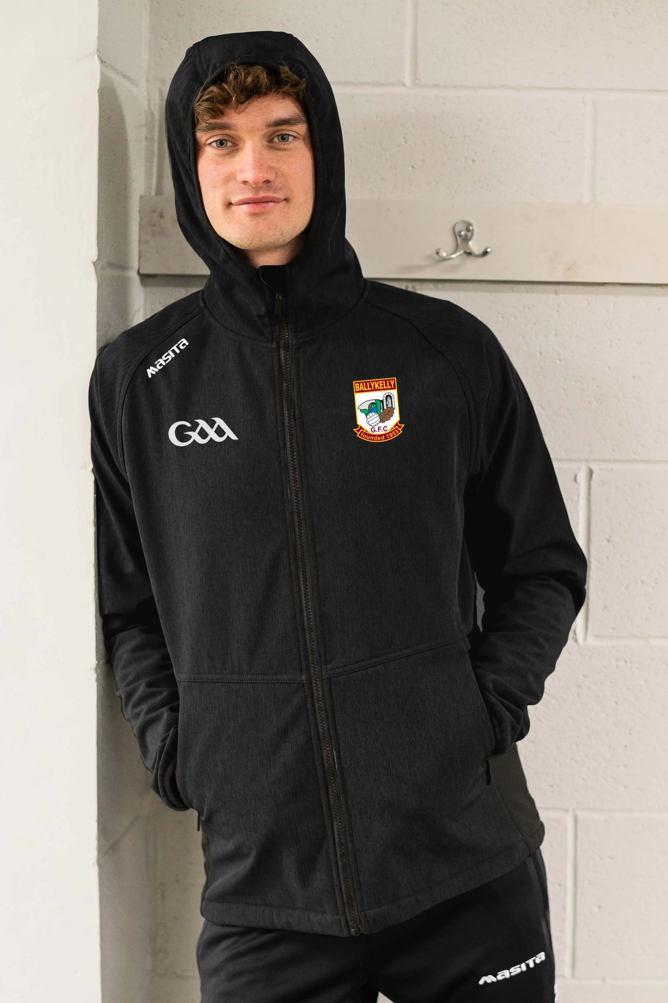 Ballykelly GFC Pop Up Shop Tara Style Black Softshell Hoodie Jacket Kids