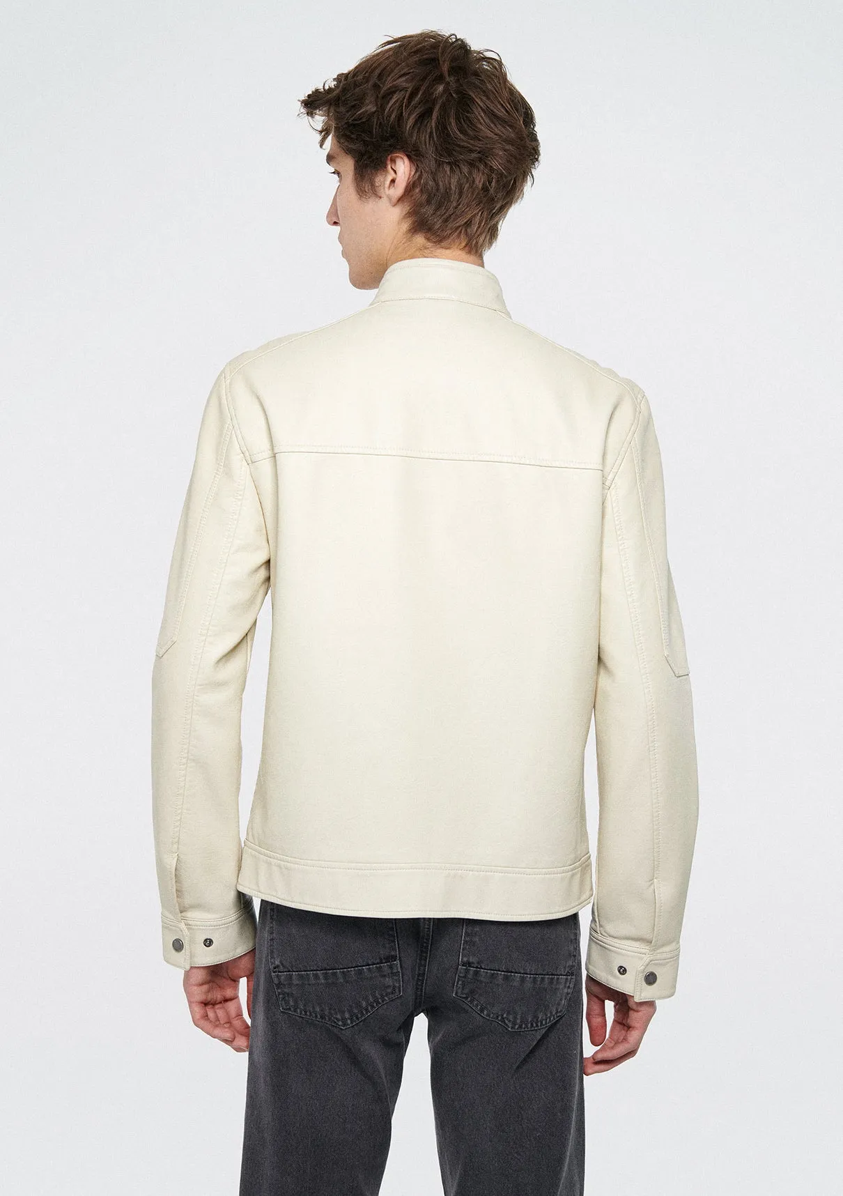 Beige Biker Jacket