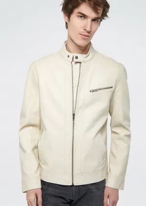 Beige Biker Jacket
