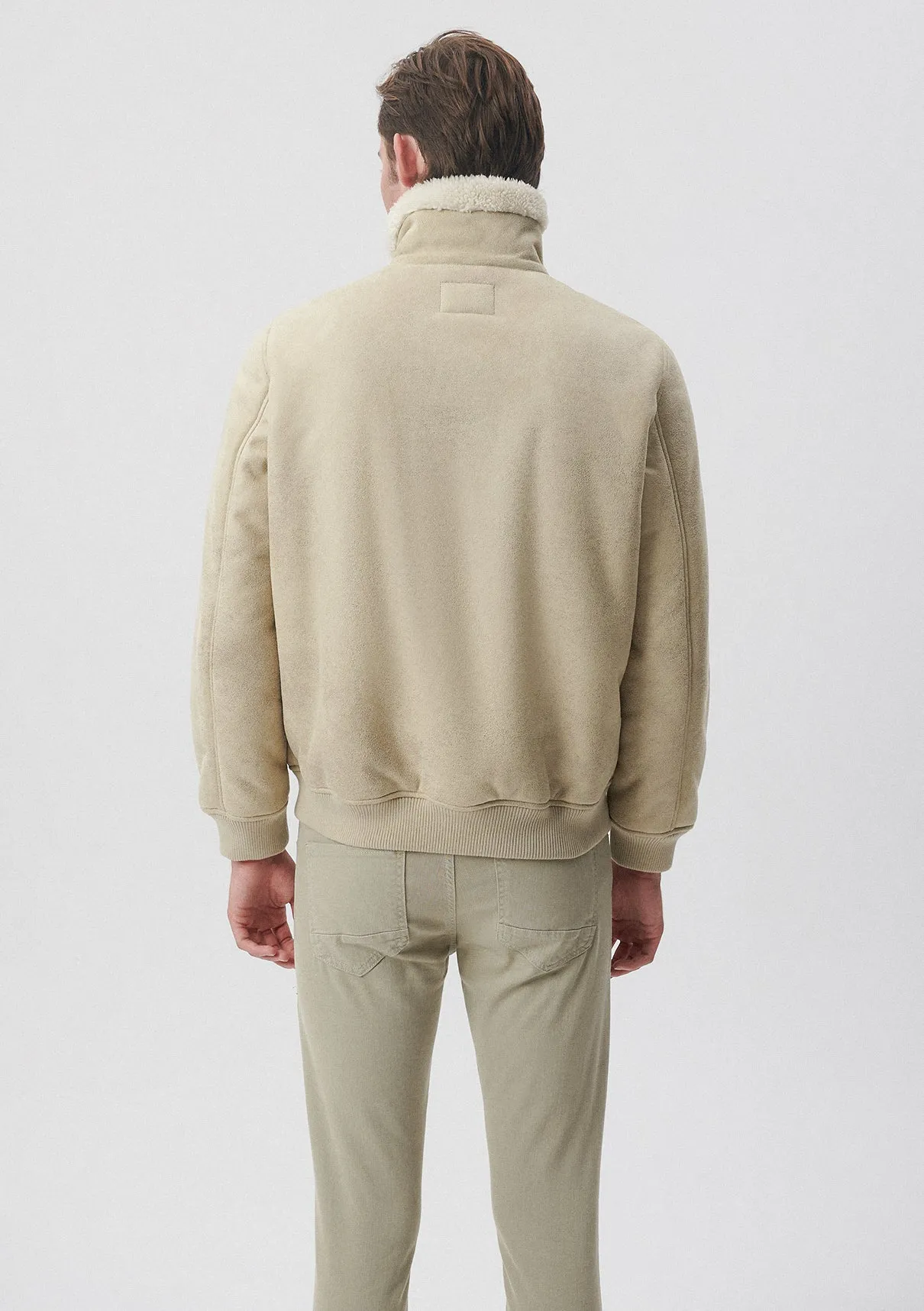 Beige Faux Jeather Jacket