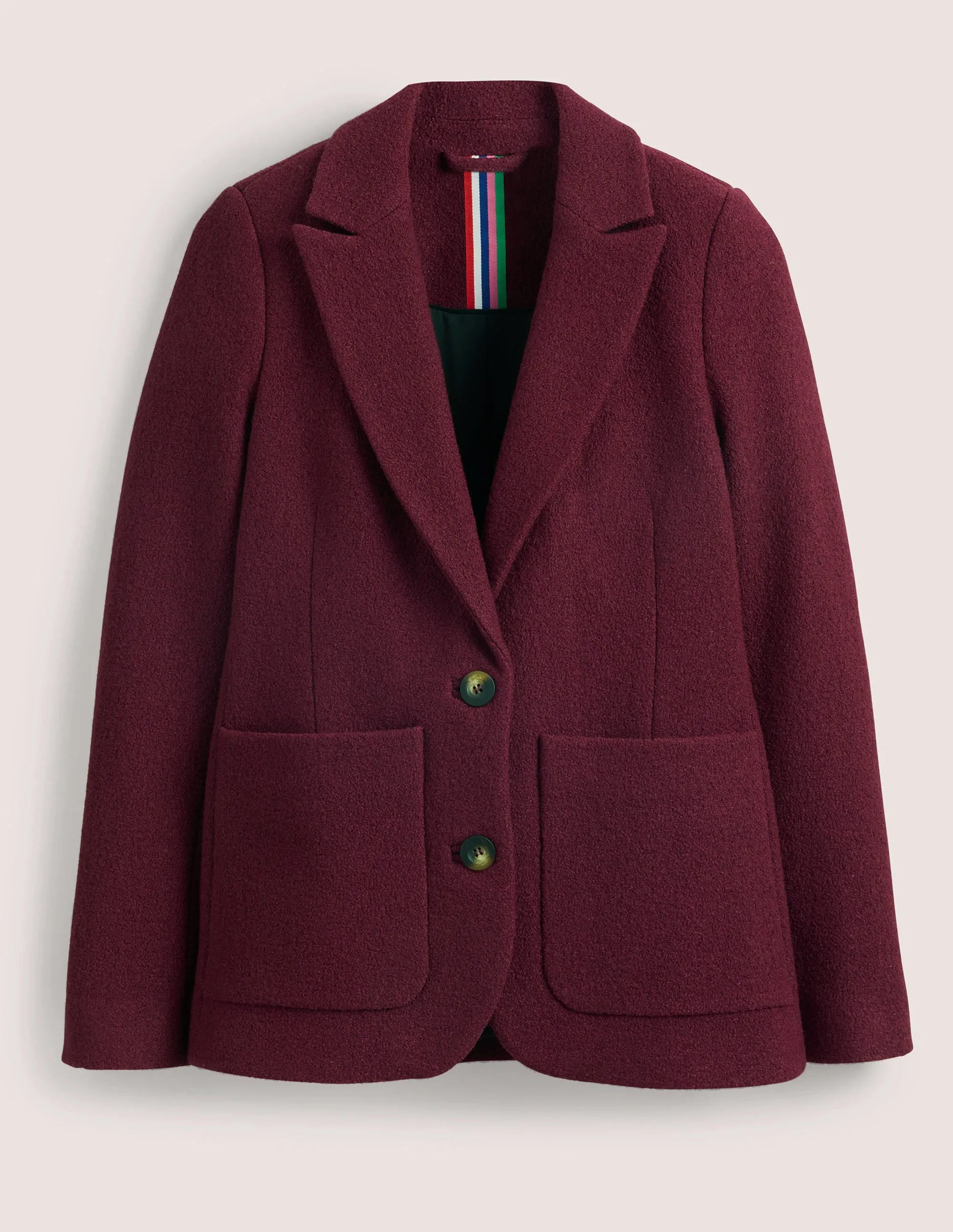 Bella Textured Wool Blazer-Mulled Wine