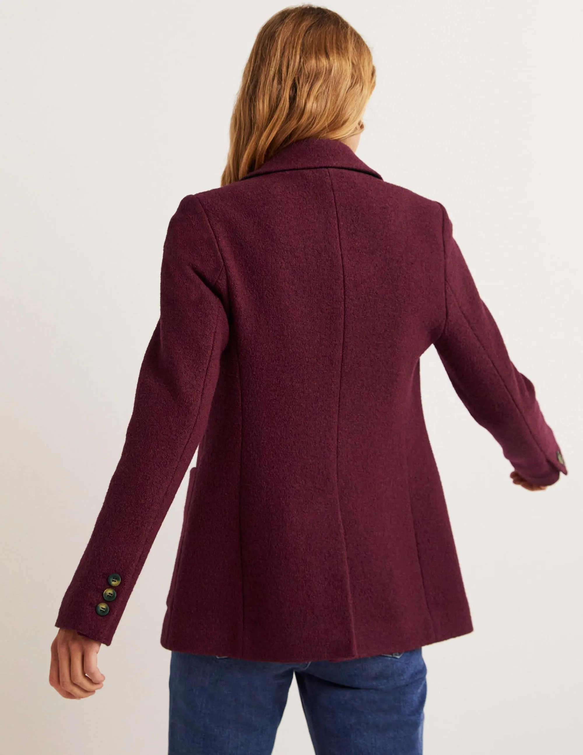 Bella Textured Wool Blazer-Mulled Wine