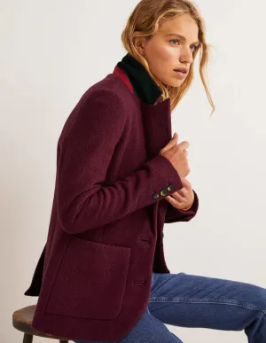 Bella Textured Wool Blazer-Mulled Wine