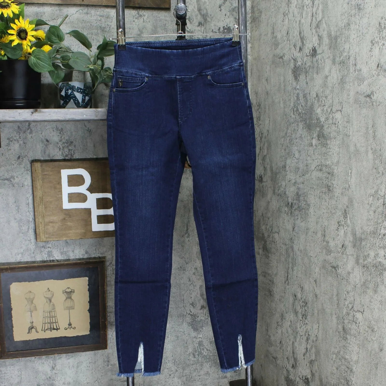 Belle by Kim Gravel Women's TripleLuxe Denim Front Slit Jeggings