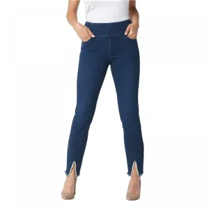 Belle by Kim Gravel Women's TripleLuxe Denim Front Slit Jeggings