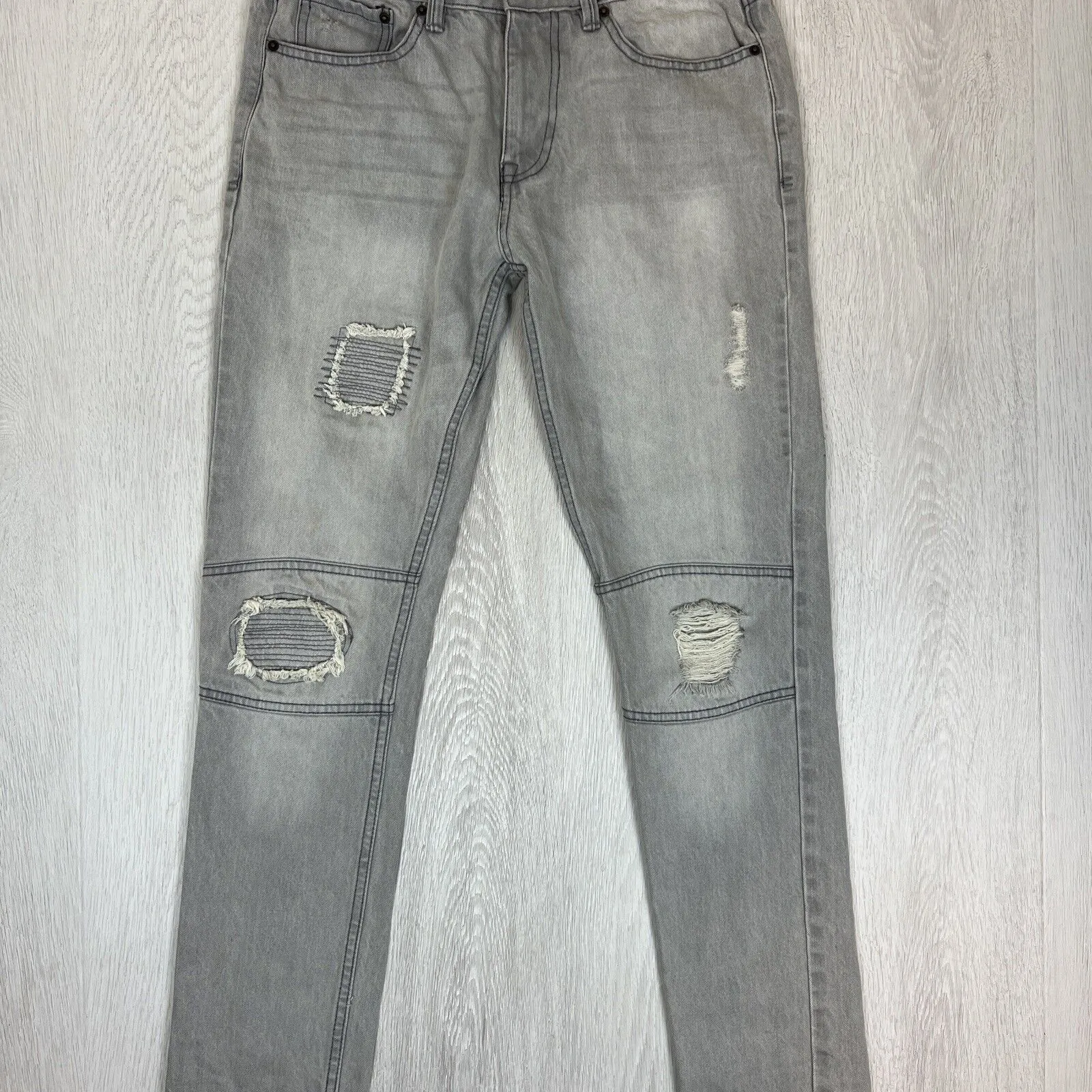 Bellfield Mens Grey Skinny Jeans Size 30
