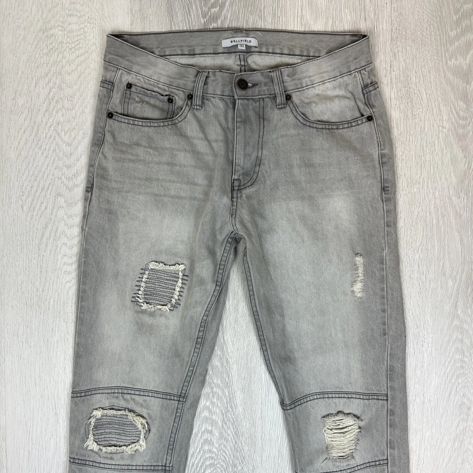 Bellfield Mens Grey Skinny Jeans Size 30