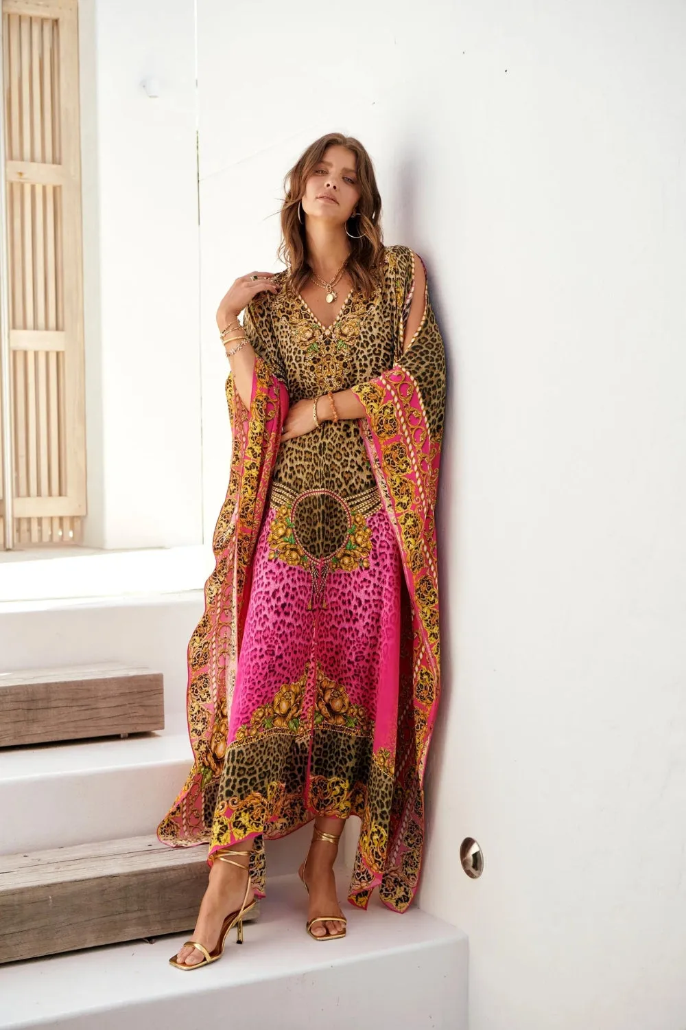BIG WIDTH 100% SILK KAFTAN