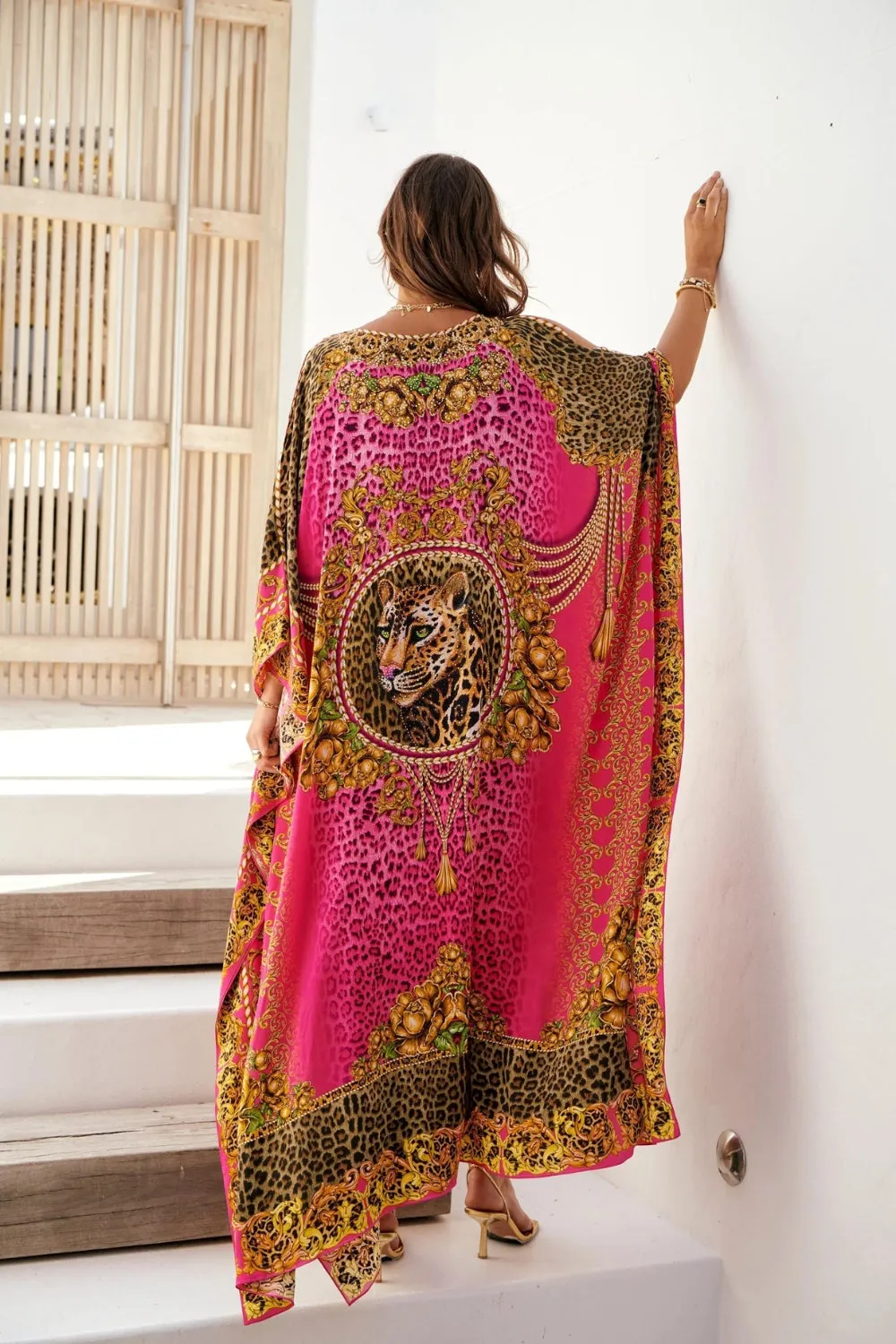 BIG WIDTH 100% SILK KAFTAN