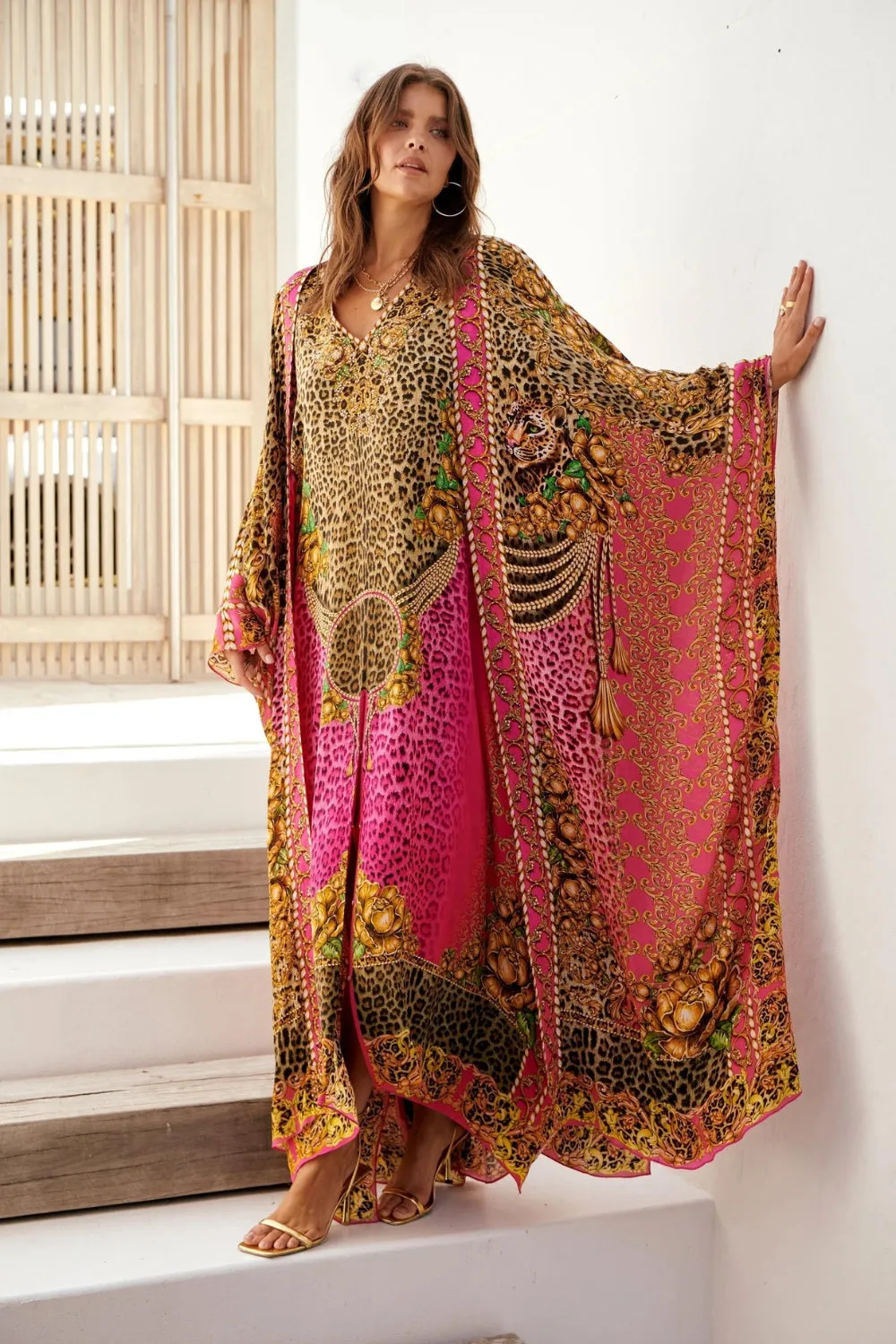 BIG WIDTH 100% SILK KAFTAN
