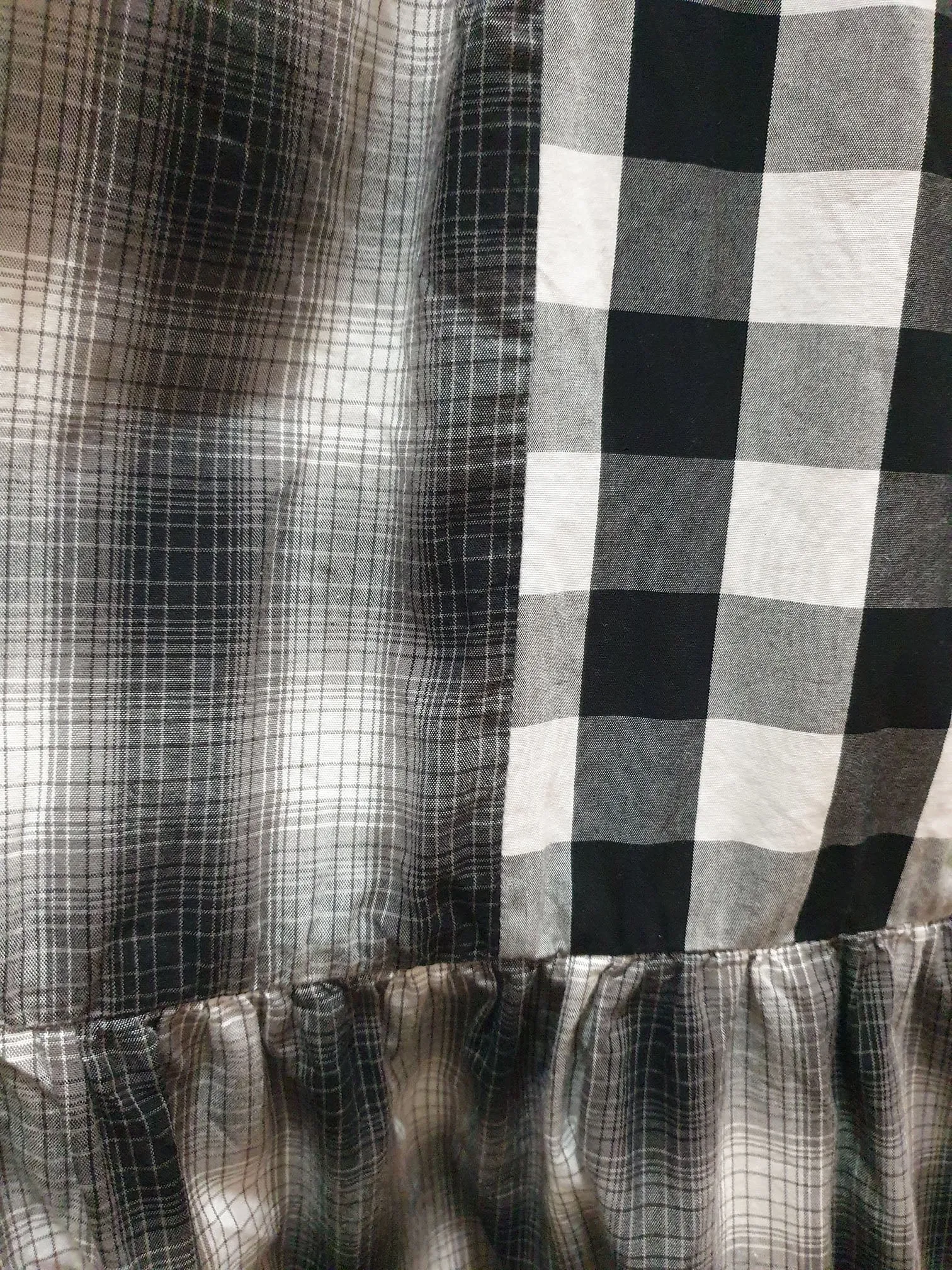 Black and white patchwork style handmade dress best fits 14
