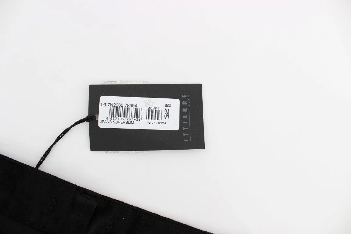 Black Corduroy Slim Fit Pants Jeans
