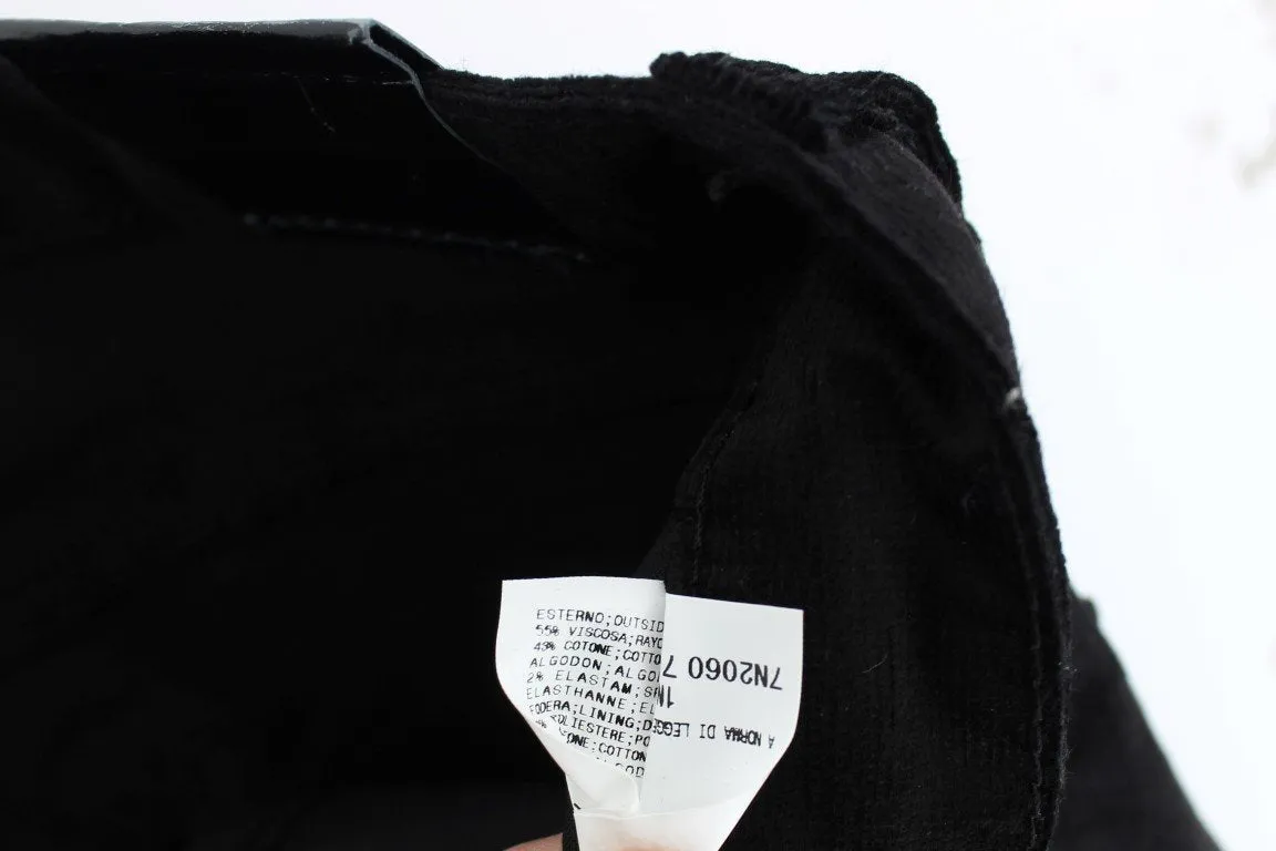 Black Corduroy Slim Fit Pants Jeans