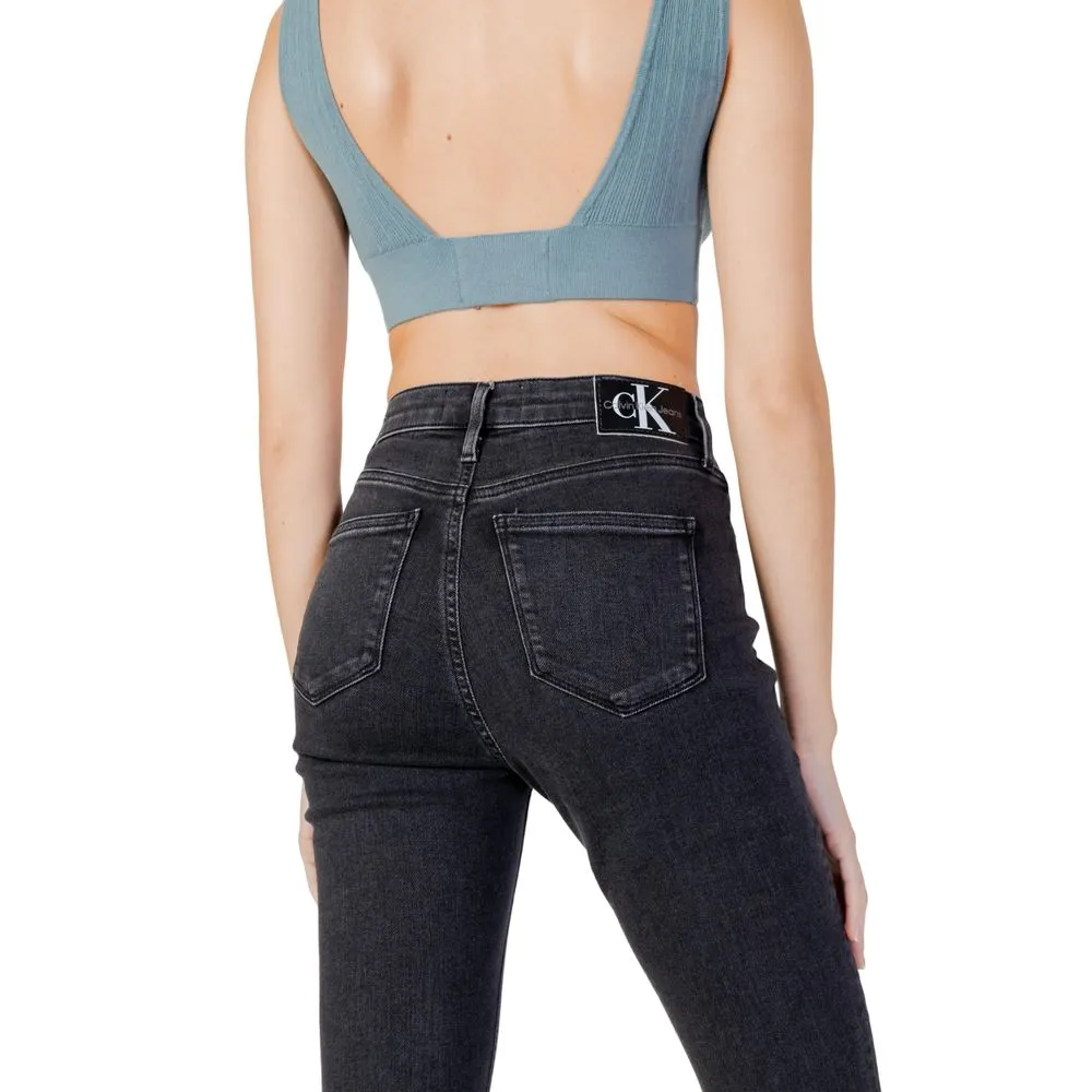 Black Cotton Jeans & Pant
