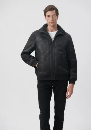 Black Faux Jeather Jacket