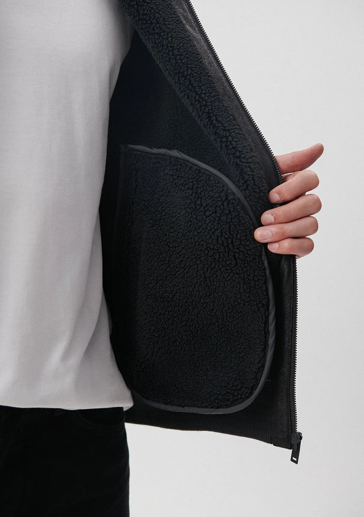 Black Faux Jeather Jacket
