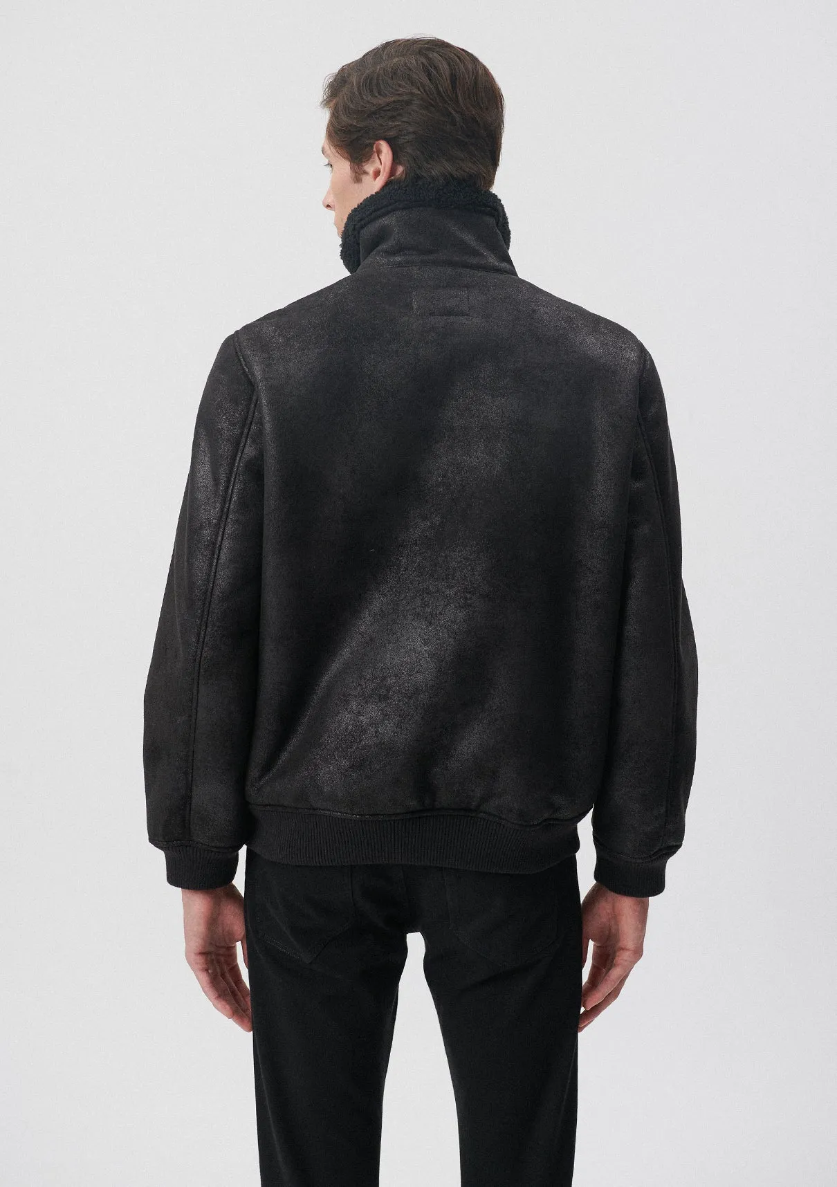 Black Faux Jeather Jacket